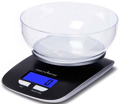 healthsense digital kitchen scale with bowl